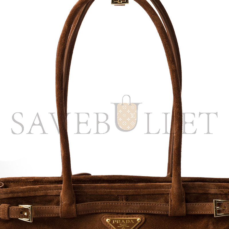 PRADA BONNIE MEDIUM SUEDE HANDBAG 1BA426 (32*15.5*12cm)
